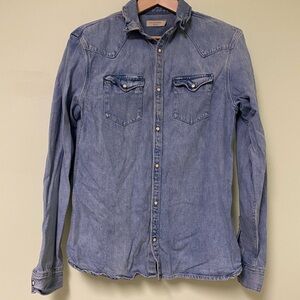 All Saints Blue Denim Shirt